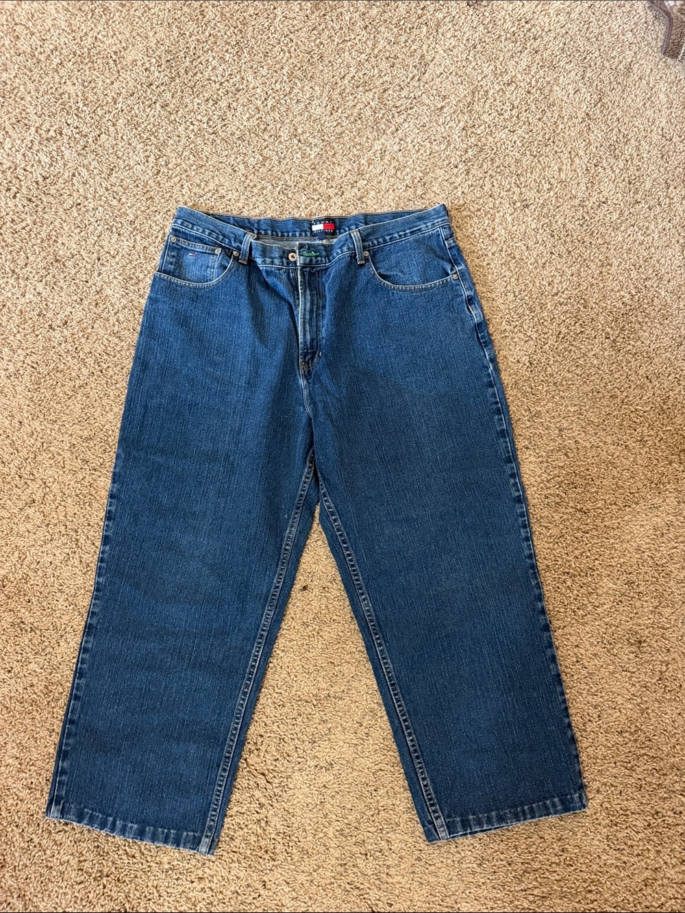 Tommy Hilfiger Men's Relaxed Dark Blue Denim Jeans